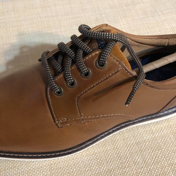 NWT:  Nunn Bush RIDGETOP Tan Multi Plain Toe Oxfords - Size 8 - Extra Wide - Picture 1 of 4